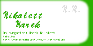 nikolett marek business card